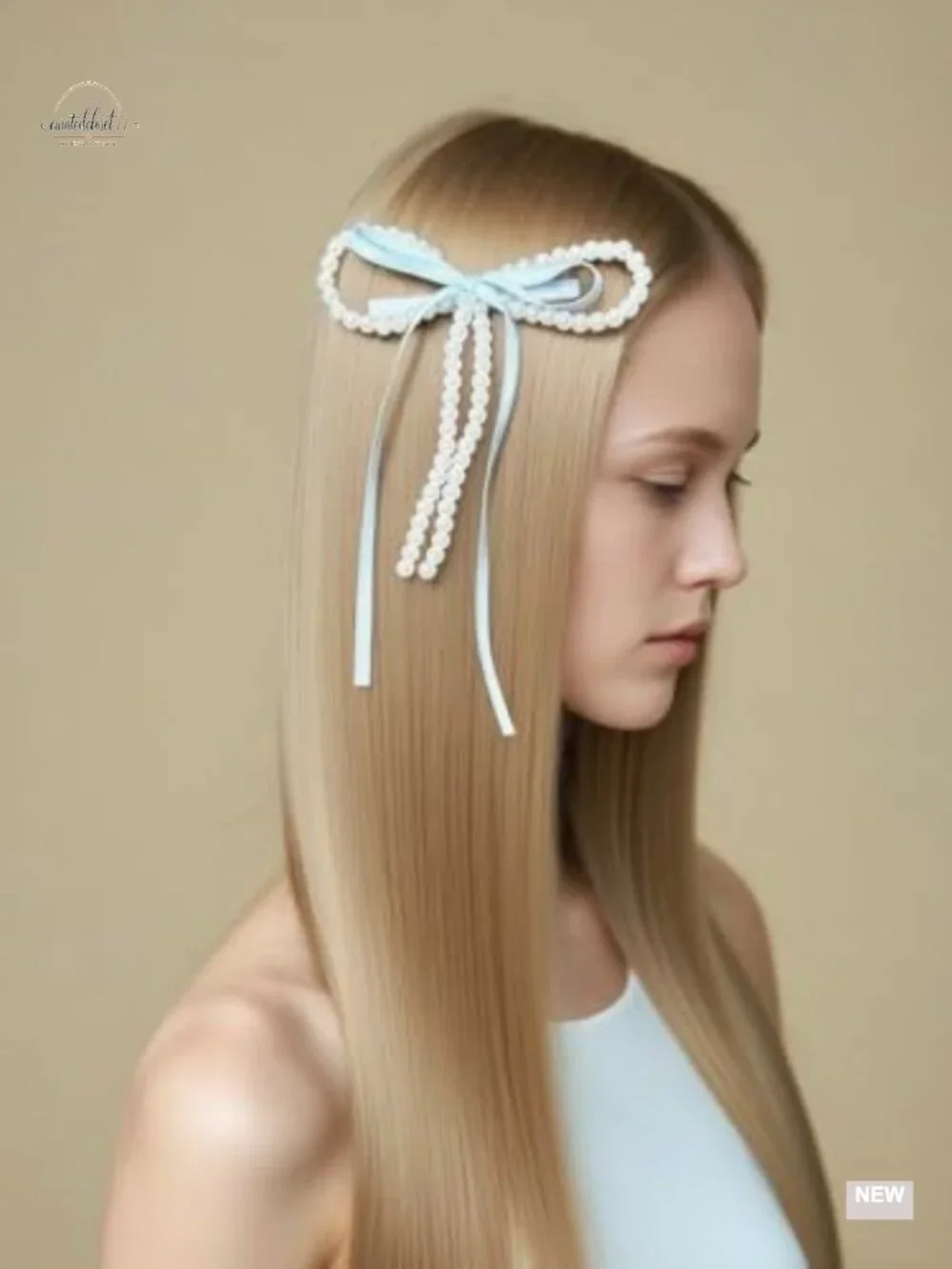 2pcs Double Bow Pearl Hair Clips Adjustable Shape Alligator Clip